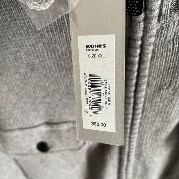 NWT Apt. 9 Men’s Size XXL Smoke Gray Woven Piercing 4-Pocket Sweater Jacket - Picture 10 of 13